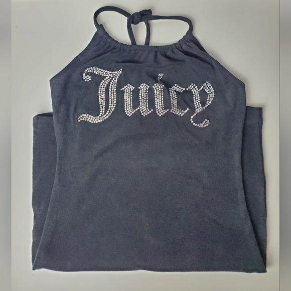 JUICY COUTURE black rhinestone terry cloth halter dress - Picture 3 of 5